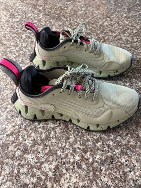 Reebok Black and Olive Low-Top Ortholite Sneaker
